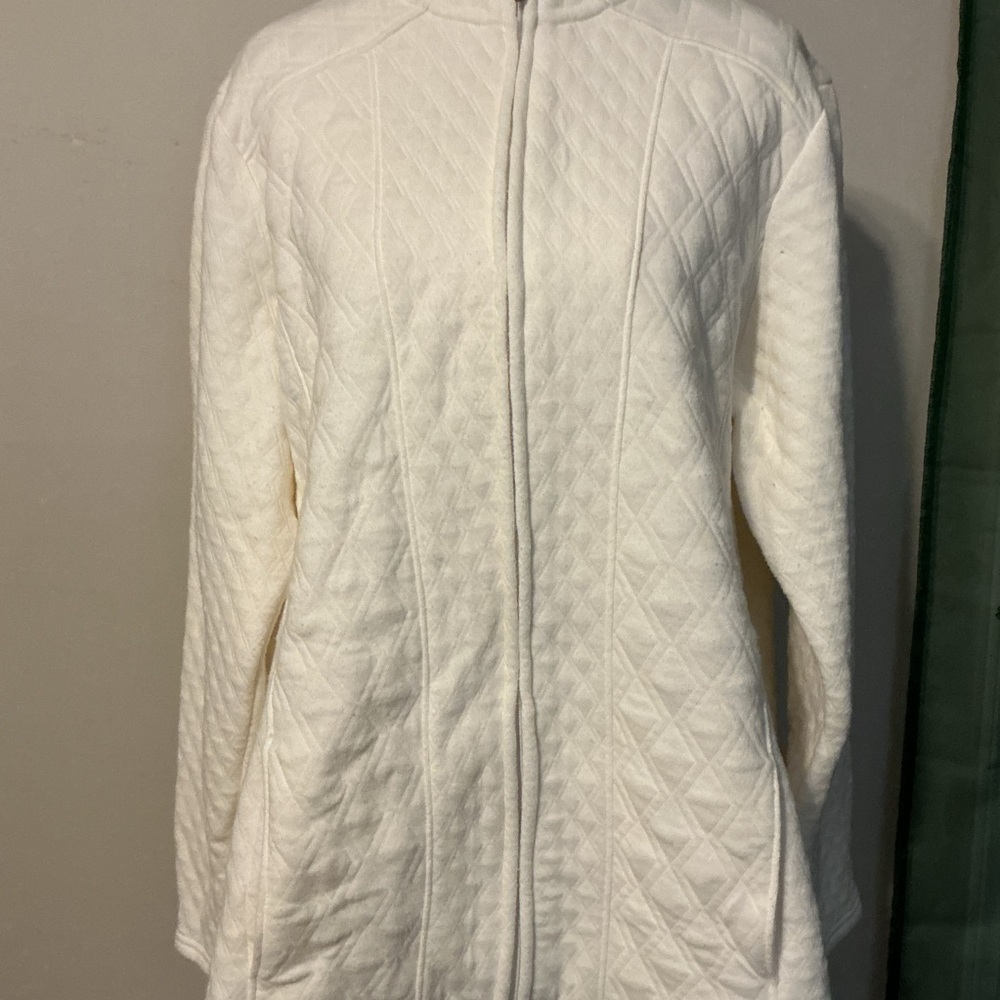 Croft & Barrow Cream Teddy Jacket - Picture 2 of 7